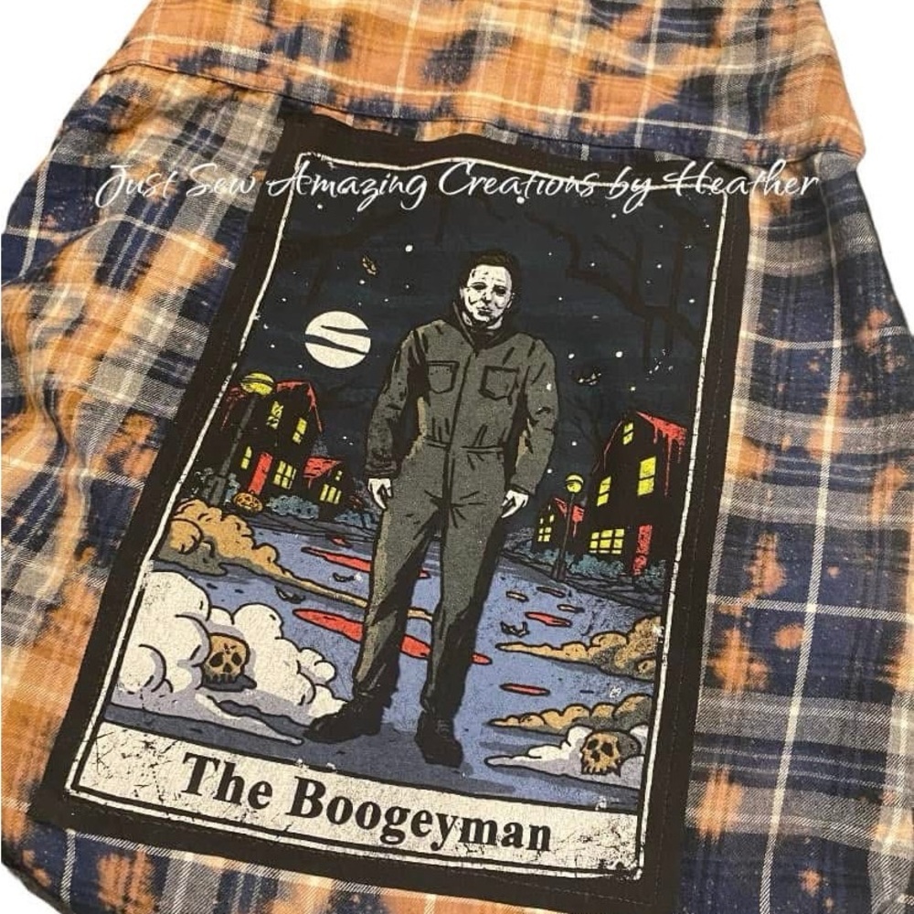 Upcycled/bleached flannel!